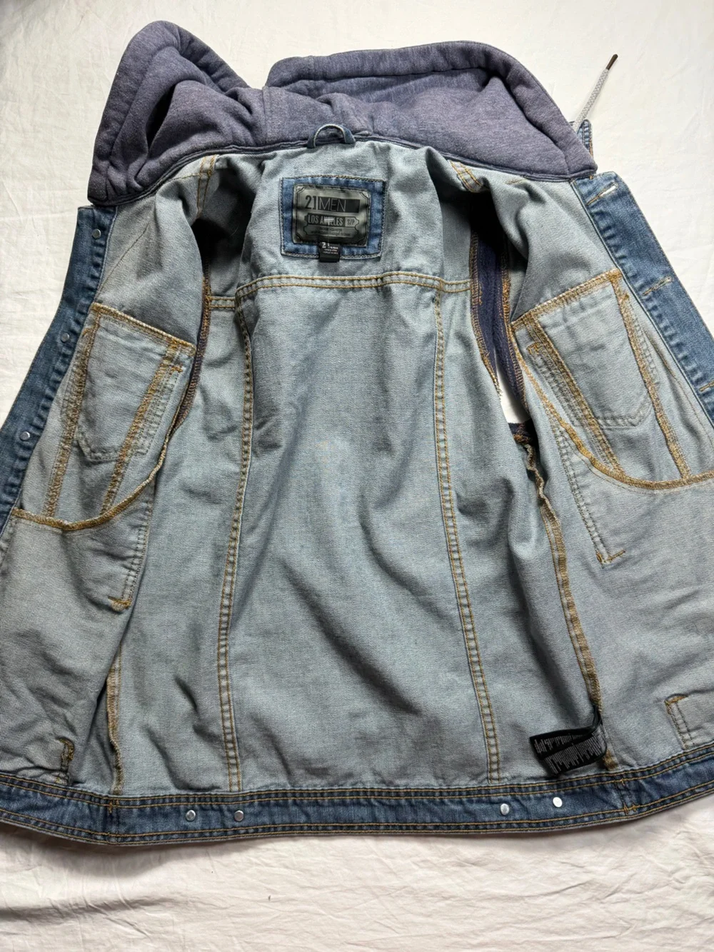 21men Blue Denim Hooded Vest